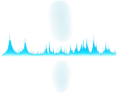 Sound wave, silence symbol,, gradient blue background, minimalist design, simple composition, soft focus, shallow depth of field, cinematic lighting, 3/4 view, close-up shot, futuristic feel, digital 