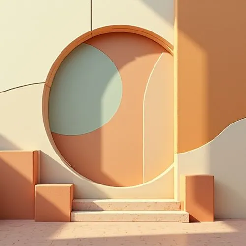 portal,mahdavi,opaque panes,circular staircase,cinema 4d,terracotta,Illustration,Japanese style,Japanese Style 08