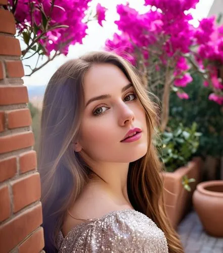 beautiful girl with flowers,anastasiadis,marzia,margairaz,colorful floral,floral,Photography,General,Realistic