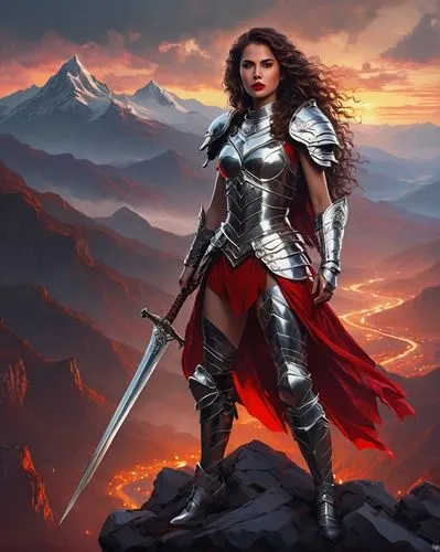 female warrior,warrior woman,joan of arc,swordswoman,heroic fantasy,scotswoman,yavana,auditore,seregil,boudica,strong woman,asenath,thorhild,mervat,thyatira,rahab,aveline,strong women,kassandra,shepherdess,Conceptual Art,Oil color,Oil Color 07