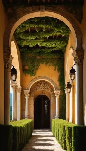 cloister,mirogoj,cloisters,porticos,residenz,corridor,alcazar of seville,archways,certosa,cloistered,orangerie,cortile,colonnade,colonnades,certosa di pavia,loggia,villa d'este,arcaded,courtyard,stanford,Illustration,American Style,American Style 08