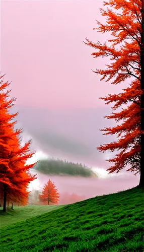 metasequoia,landscape background,autumn background,nature background,foggy landscape,autumn fog,landscape red,autumn landscape,volumetric,acers,red tree,autumn frame,fall landscape,virtual landscape,fir forest,cypresses,3d background,isolated tree,nature landscape,autumn scenery,Illustration,Realistic Fantasy,Realistic Fantasy 23