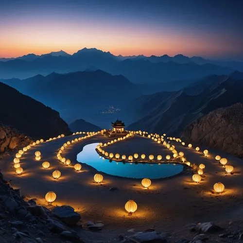 nepal,luminarias,tianchi,shambhala,himalaya,alpine village,spiti,ladakh,kalpa,alpine restaurant,khunjerab,sagarmatha,sikkim,annapurna,infinity swimming pool,himalayas,ladakhi,diwali,mountain huts,tea lights,Photography,Artistic Photography,Artistic Photography 01