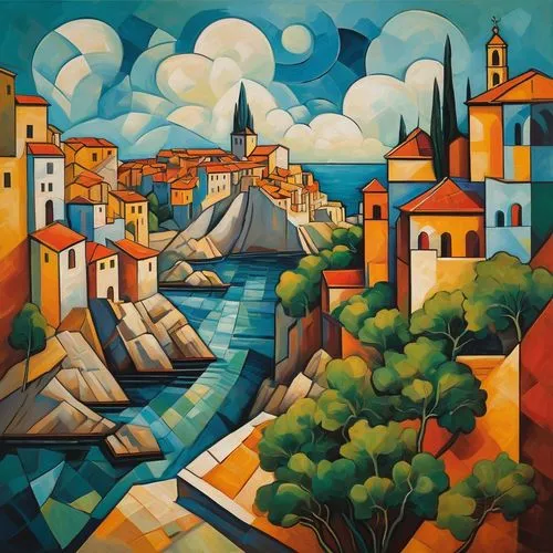 dubrovnik city,dubrovnik,marseille,jaffa,mediterranean,dubrovnic,italian painter,portofino,puglia,liguria,monaco,cityscape,malta,colorful city,cinque terre,harissa,tuscan,coastal landscape,medina,apulia,Art,Artistic Painting,Artistic Painting 03