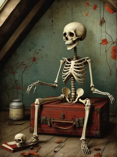 vintage skeleton,memento mori,still transience of life,skeletal structure,life after death,skeletal,vanitas,scull,skeleton key,day of the dead skeleton,skeleton,skull bones,skull rowing,days of the dead,calavera,human skeleton,waiting staff,skeletons,bones,skeleltt,Illustration,Realistic Fantasy,Realistic Fantasy 35