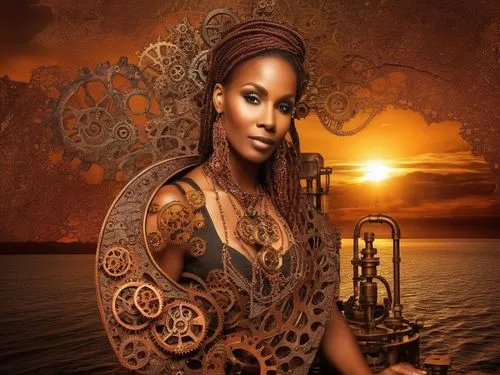 fractal sunset at africa,ledisi,african art,african woman,oshun,oluchi,african american woman,badu,dirie,african culture,afrofuturism,nubian,steampunk,africana,vodun,sharmell,beautiful african america