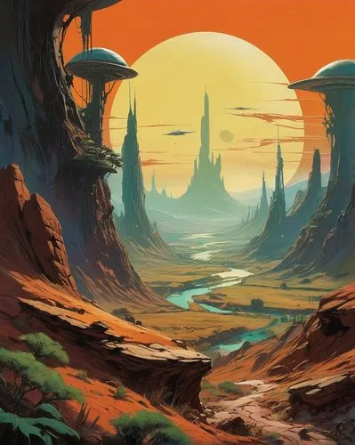 futuristic landscape,fantasy landscape,dune landscape,alien planet,wildstar,mushroom landscape,alien world,desert planet,dune sea,an island far away landscape,desert landscape,lunar landscape,barsoom,homeworld,homeworlds,swampy landscape,barren,hinterlands,plains,desert desert landscape