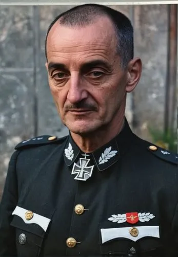 thin skinny 40 year old man in  black Carabinieri uniform,jozef pilsudski,rühmann,deutscher michel,admiral von tromp,einjähriges silberblatt,thác dray nur,bombardino,steinmann,dámszarvas,kaiser wilhel