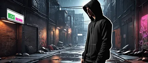 hooded man,alleyway,blind alley,black city,action-adventure game,play escape game live and win,alley,background image,the street,balaclava,hooded,anonymous,red hood,android game,narrow street,cyberpunk,cover,cd cover,grimm reaper,scythe,Illustration,Black and White,Black and White 04