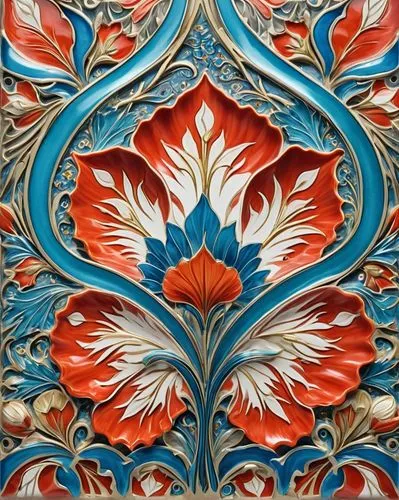 floral ornament,russian folk style,patterned wood decoration,motifs of blue stars,traditional pattern,uzbek,Art,Classical Oil Painting,Classical Oil Painting 02