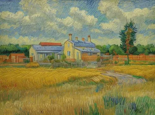 ausley,sisley,vincent,carpentier,vincent van gough,agricultural scene,farm landscape,pissarro,auvers,rural landscape,gogh,ellingson,wheatfield,postimpressionist,yellow grass,bruyette,sedlacek,suaudeau,wheat field,agouron,Common,Common,Natural