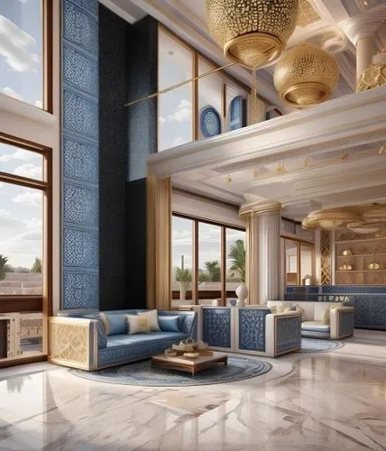 ALTERNATE DESIGN ,there is a blue sofa in the middle of the room,rotana,largest hotel in dubai,penthouses,habtoor,luxury home interior,baladiyat