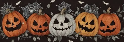 a row of carved pumpkins with jack o lantern faces,halloween banner,halloween icons,halloween background,halloween border,halloween vector character,halloween wallpaper