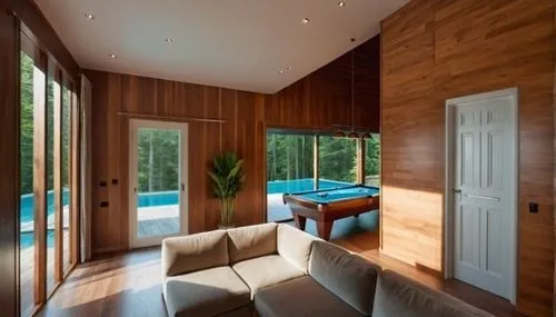 luxury bathroom,wooden sauna,amanresorts,interior modern design,paneling,pool house,wood window,contemporary decor,inverted cottage,cabin,modern room,great room,poolroom,interior design,fallingwater,wood floor,patterned wood decoration,hardwood floors,sleeping room,forest house