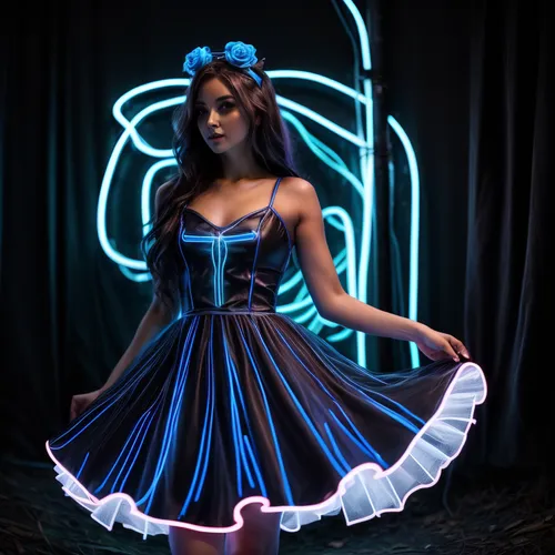 blue enchantress,neon body painting,crinoline,jasmine blue,doll dress,quinceañera,light painting,lightpainting,cinderella,social,hula,blue heart balloons,pvc,drawing with light,light paint,tutu,celtic queen,blue light,hula hoop,cocktail dress