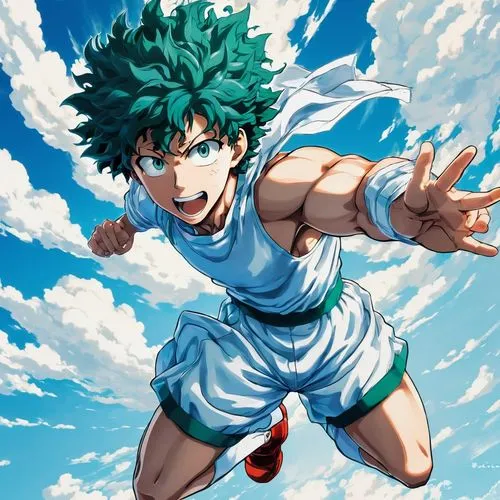 deku,mha,my hero academia,eyeshield,horikoshi,natrun,toriko,beel,gon,sakuragi,seigaku,hajime,ran,cleis,shigehiro,nanto,running,long jump,furcolo,jump,Illustration,Japanese style,Japanese Style 04