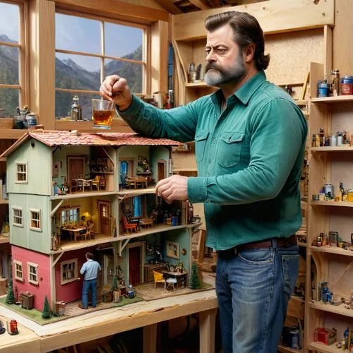 offerman,model train figure,miniature house,sculptor ed elliott,kundig,henryville,Conceptual Art,Daily,Daily 01