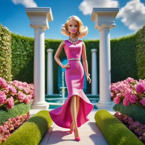 barbie doll,barbie,stepford,rapunzel,fashion dolls,barbies,rosalyn,fashion doll,dahlia pink,lachapelle,rosebushes,a floor-length dress,flocked,princess sofia,blossman,miss universe,rosalinda,effie,rosa 'the fairy,chenoweth,Conceptual Art,Fantasy,Fantasy 18