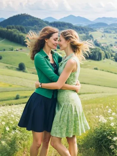 aaaa,green background,countrywomen,wlw,sound of music,green fields,Photography,Fashion Photography,Fashion Photography 16