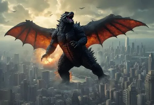 godzilla,bat,dragon of earth,gargoyle,black dragon,heroic fantasy,draconic,king kong,dragon,drago milenario,saurian,gargoyles,fire breathing dragon,skycraper,dragon li,charizard,wyrm,batman,dragon fire,kong