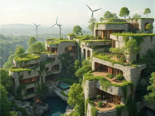 ecotopia,enviroment,ecovillages,environnement,treehouses,enviromental,terraformed,futuristic landscape,hanging houses,floating islands,tree house hotel,futuristic architecture,ecoterra,green living,renewable,ecologic,sky apartment,ecovillage,ecologia,tree house,Photography,General,Realistic