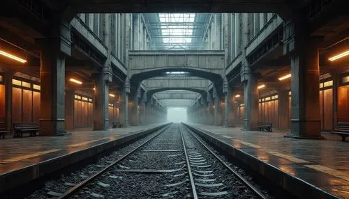 train tunnel,train station passage,railroad station,passage,train track,carreau,theed,abandoned train station,railtrack,railway rails,railroad,tunnel,railway tunnel,railway track,trainshed,the train station,railway,rail track,rail way,3d render,Photography,General,Realistic