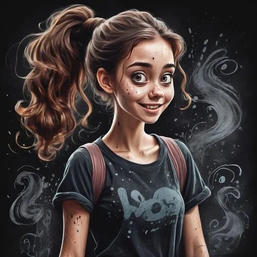 girl in t-shirt,girl portrait,digital painting,mystical portrait of a girl,girl drawing,girl with speech bubble,world digital painting,vector girl,kids illustration,portrait of a girl,digital art,girl in a long,fantasy portrait,sci fiction illustration,smoking girl,vector illustration,digital illustration,hand digital painting,a girl's smile,the girl's face