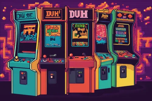 Generate a sarcastic response to a silly question using the word 'duh' in a workplace scenario.,arcade game,arcade games,coin drop machine,retro background,slot machines,80's design,arcade,8bit,game a