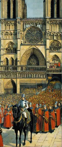 louvre,notredame de paris,notre-dame,procession,louvre museum,notre dame,coliseum,roman coliseum,ancient parade,medieval market,paris,reims,épée,medieval,colloseum,parade,ceremonial coach,lyon,europe palace,saint michel,Illustration,Paper based,Paper Based 15