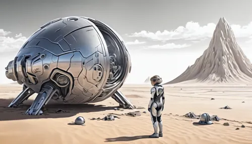 valerian,sci fiction illustration,bathysphere,alien ship,futuristic landscape,arrakis,homeworlds,technodrome,alien planet,gas planet,primordia,cardassia,viewing dune,technosphere,deltha,moebius,brauseufo,barsoom,carapace,alien world