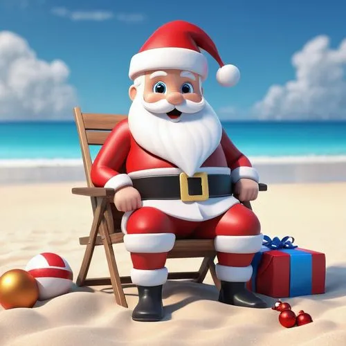 santa claus at beach,christmas on beach,santaji,christmas island,santy,claus,christmasbackground,christmas background,happy holiday,santa claus,father christmas,st claus,ho ho ho,santa stocking,santa clause,december,christmas santa,santa,santas,north pole,Unique,3D,3D Character