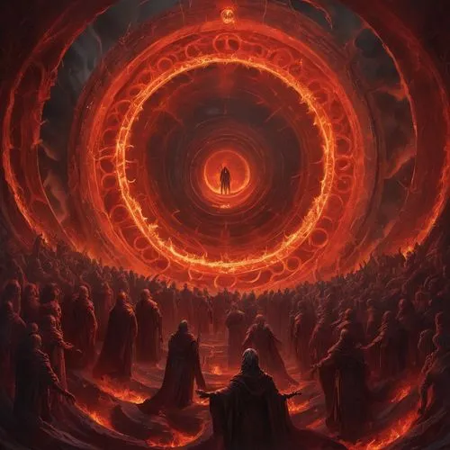 ring of fire,buddhist hell,door to hell,pillar of fire,dante's inferno,inferno,wormhole,purgatory,fire ring,burning earth,time spiral,mirror of souls,black hole,molten,magma,lake of fire,hinnom,hall of the fallen,vortex,fire planet,Conceptual Art,Fantasy,Fantasy 01