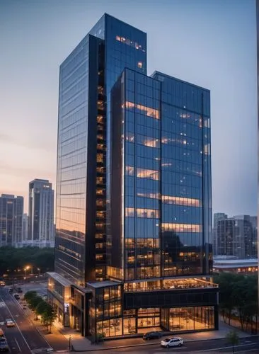 high definition,a glass office building in the evening,wenxian,zhengzhou,hengqin,changzhou,capitaland,songdo,Photography,General,Cinematic