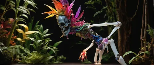 In a comedy sketch, depict a clumsy character trying to hide their malfunctioning artificial joint.,tropical bird climber,bird-of-paradise,png sculpture,great as a stilt performer,bird of paradise,mac