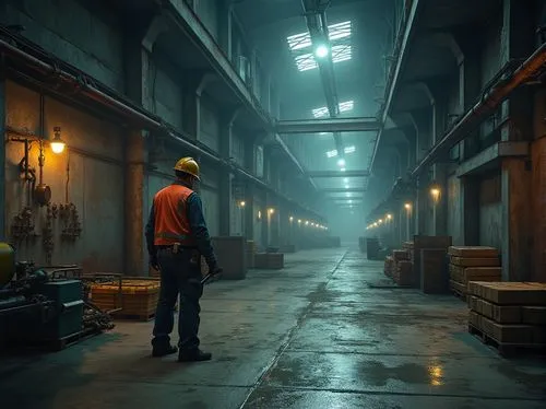 industrial hall,empty factory,fabrik,alchemax,factory hall,refinery,inmate,factories,mining facility,blazkowicz,rescue alley,penumbra,warehouse,bladerunner,warehouseman,alleyway,industrial,industries,heavy water factory,alley,Photography,General,Realistic