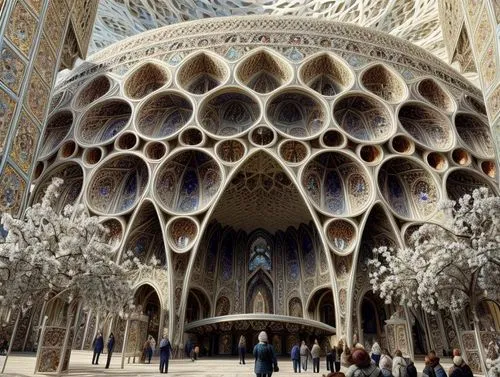 gaudí,sagrada familia,honeycomb structure,iranian architecture,islamic architectural,medrese,alabaster mosque,the palau de la música catalana,trypophobia,persian architecture,mosque hassan,hassan 2 mosque,islamic pattern,king abdullah i mosque,alcazar of seville,building honeycomb,house of allah,samarkand,the hassan ii mosque,gothic architecture