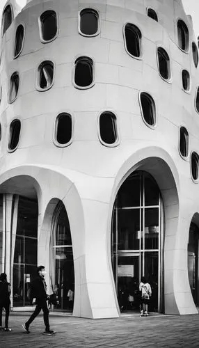 pedrera,blavatnik,safdie,masdar,roundhouses,futuristic architecture,guggenheim museum,bjarke,hotel w barcelona,morphosis,niemeyer,dongdaemun,cubic house,cornerhouse,ocad,gerkin,futuroscope,gronkjaer,hejduk,round house,Illustration,Black and White,Black and White 33