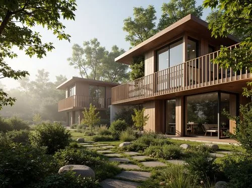 3d rendering,cohousing,render,renderings,forest house,timber house,ecovillages,ecovillage,passivhaus,landscaped,revit,renders,treehouses,dunes house,netherwood,3d rendered,meadowcroft,cantilevers,sketchup,summer cottage