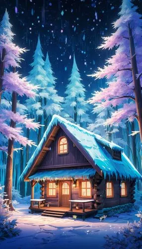 winter house,christmas snowy background,winter background,log cabin,winter night,christmasbackground,christmas wallpaper,christmas landscape,winter village,the cabin in the mountains,snowhotel,snow scene,christmas scene,house in the forest,snow roof,christmas background,snow house,christmas house,small cabin,santa's village,Illustration,Japanese style,Japanese Style 03