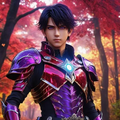 male elf,male character,fantasy warrior,autumn background,yukio,cosplay image,jin deui,ren,wall,anime japanese clothing,emperor,samurai,red-purple,dragon li,knight armor,japanese sakura background,nishikigoi,nikko,asagiri,merlin,Photography,General,Realistic