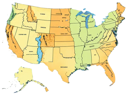 USA map, detailed terrain, political boundaries, state lines, mountain ranges, coastal areas, Great Plains, urban cities, highways, rivers, lakes, realistic, high-resolution, panoramic view, soft ligh