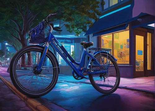 bicycle lighting,electric bicycle,city bike,bike lamp,bicycle,e bike,parked bike,bike,stationary bicycle,bike pop art,electric scooter,bike colors,woman bicycle,hybrid bicycle,bike city,biking,bicycles,bikes,bicycle ride,blue hour,Conceptual Art,Sci-Fi,Sci-Fi 21