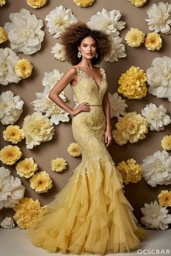 beautiful yellow long dress,an attractive woman in a yellow dress and flowers,quinceanera dresses,yellow wallpaper,yellow chrysanthemum,yellow chrysanthemums,gold yellow rose,Photography,General,Natur