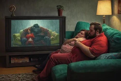 watch tv,super dad,television,tv,hdtv,analog television,fallout4,retro television,conceptual photography,fatherhood,portrayal,man and wife,digital compositing,super mario brothers,home cinema,man and woman,photo manipulation,neighbors,father with child,gamer zone,Illustration,Paper based,Paper Based 18