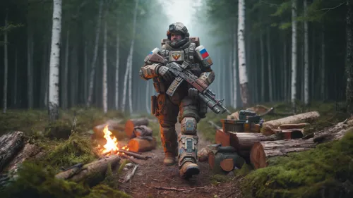 woodsman,combat medic,mercenary,vigil,lone warrior,war veteran,ranger,forest man,nomad,lost in war,sniper,soldier,game art,the wanderer,farmer in the woods,boba fett,bear guardian,b3d,lumberjack,medic