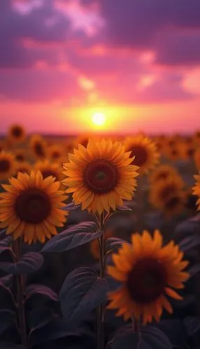 sunflower field,flower in sunset,sunflowers,sun flowers,flower background,sunburst background,Photography,General,Realistic