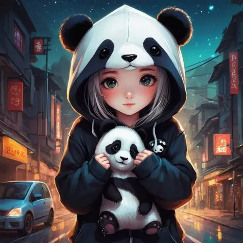 kawaii panda,kawaii panda emoji,panda,puxi,little panda,pandeli,Illustration,Abstract Fantasy,Abstract Fantasy 01