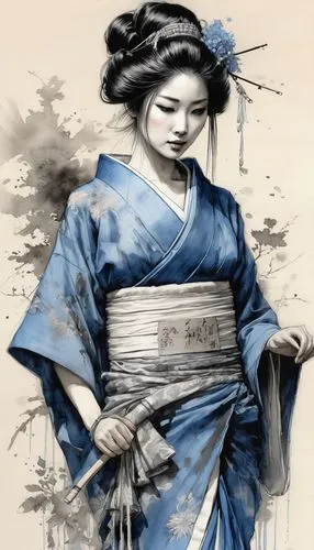 geisha girl,geisha,geiko,japanese art,maiko,geishas,kyudo,arhats,japanese woman,hakama,daiyu,oiran,hanfu,shakuhachi,sensu,nichiren,cool woodblock images,heian,shunju,masamori,Illustration,Paper based,Paper Based 30