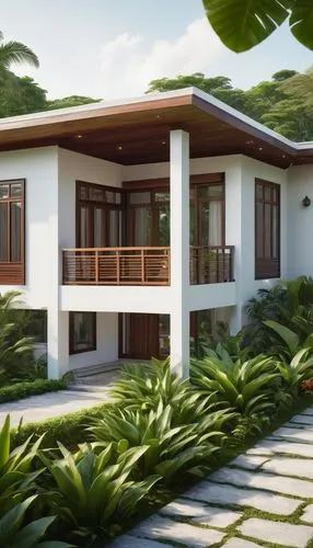 3d rendering,tropical house,holiday villa,render,sketchup,modern house,mid century house,dunes house,3d rendered,residential house,rendered,bungalows,renders,verandahs,garden elevation,3d render,bungalow,prefab,residencial,verandah,Illustration,Retro,Retro 17