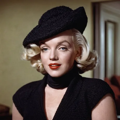 marylin monroe,marilyn monroe,marylyn monroe - female,gena rolands-hollywood,merilyn monroe,marilyn,eva saint marie-hollywood,madonna,black hat,the hat of the woman,doris day,mamie van doren,jane russell-female,hat retro,the hat-female,vintage 1950s,vintage fashion,woman's hat,annemone,cloche hat,Illustration,Paper based,Paper Based 14